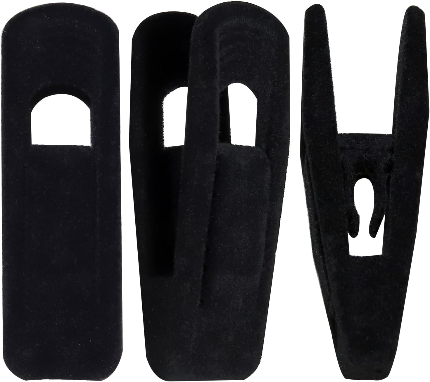 42Pcs Velvet Hangers Clips,Non-Slip Velvet Clips for Suit Velvet Hanger Pants Hangers Skirt Hanger, Strong Finger Perfect for Thin Velvet Hangers Black image number 2