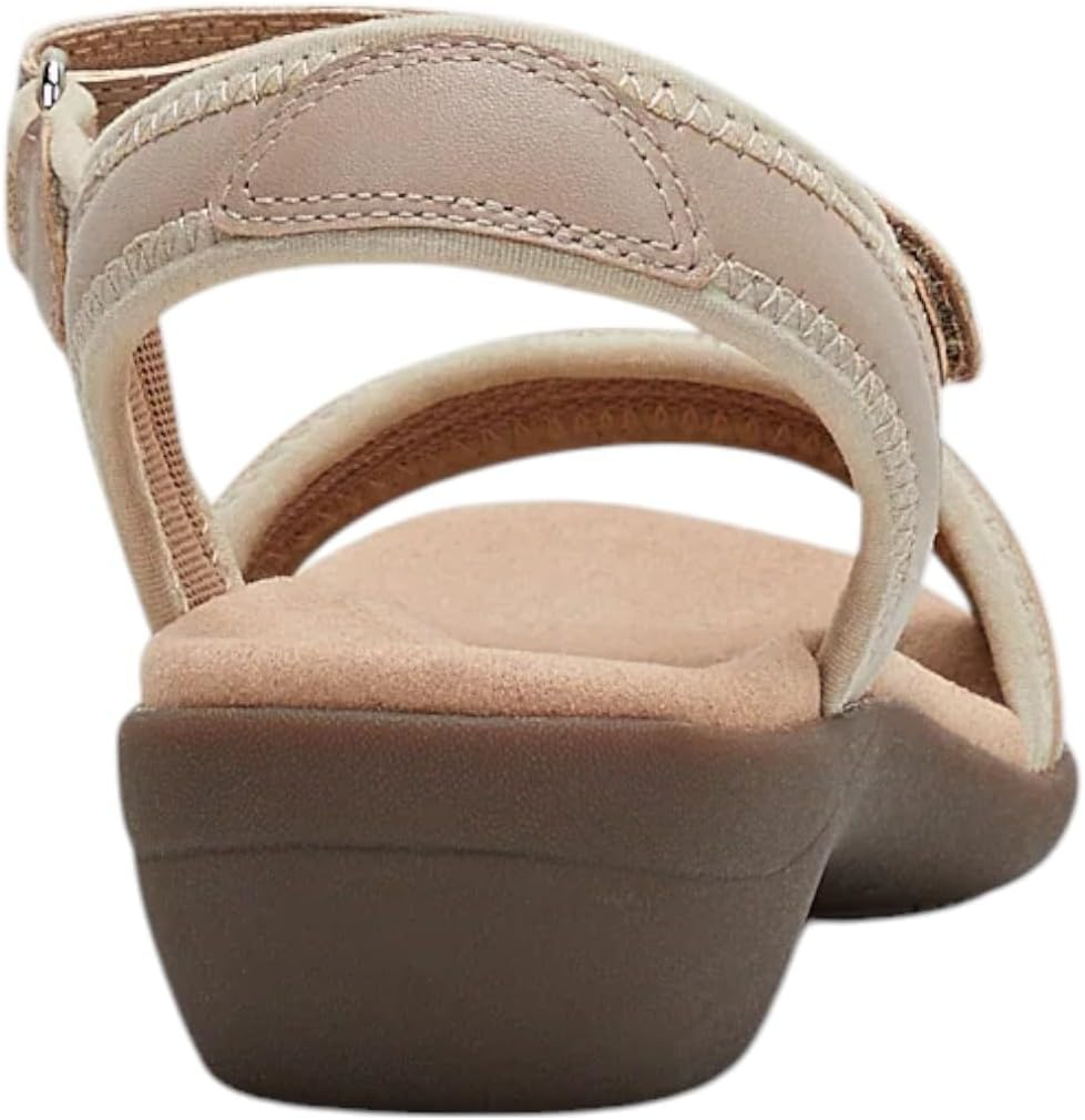 Hush Puppies Womens Amazing Taupe Slip on Leather Slides Sandals 42