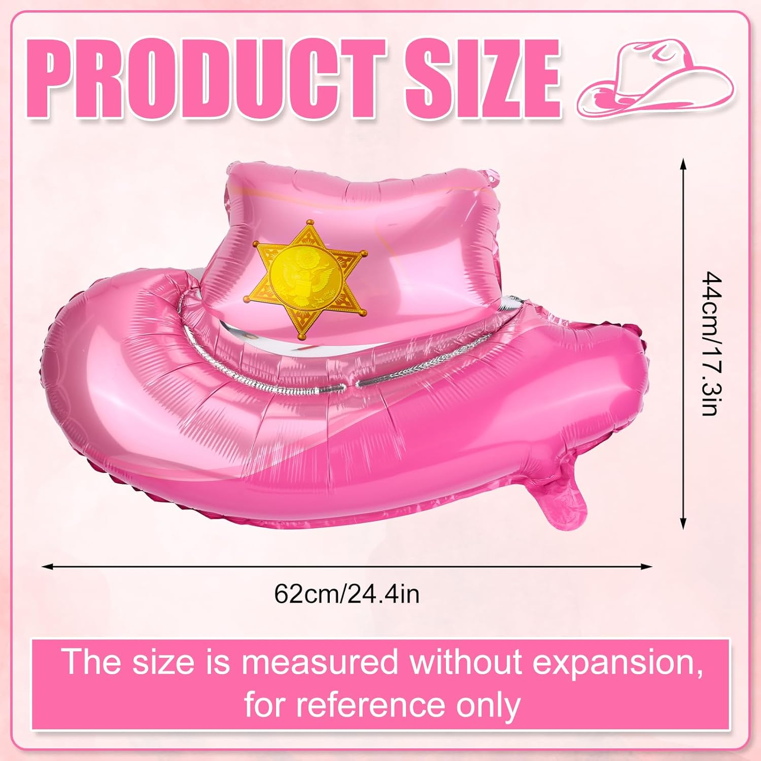 8Pcs Cowgirl Hat Balloon, Pink Western Themed Party Balloons Cowboy Birthday Party Decorations Cowgirl Party Balloons Cowboy Balloons Rodeo Balloons for Cowgirl Theme Party image number 1