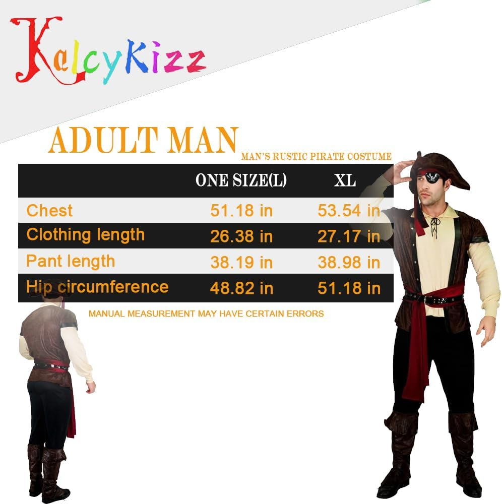 Adult Man'S Rustic Pirate Captain Costume