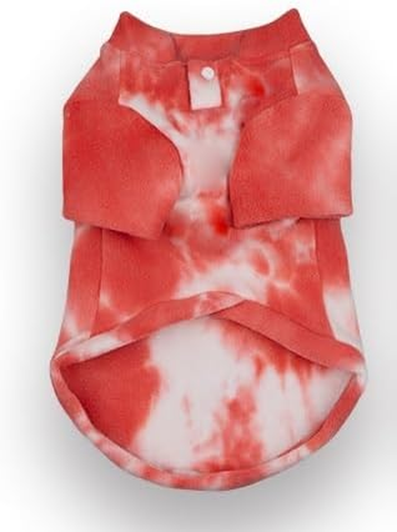 Dog Small Medium Dogs Tie Dye Pet Coat Dog Clothes Dog Pajamas Fall Winter Daily Warm Polar Fleece Soft Doggie Halloween Christmas Festival Apparel for Dogs Cats (Pink White, M)