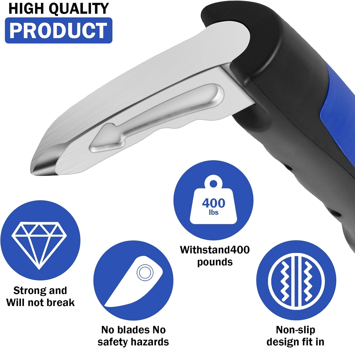 2 Pcs Car Door Assist Handle, 2 in 1 Multifunction Car Handle Assist, Vehicle Support Handles Window Breaker, Portable Automotive Cars Handles Assists for Elderly and Cars Emergency Tool (Blue, 2 Pcs) image number 1