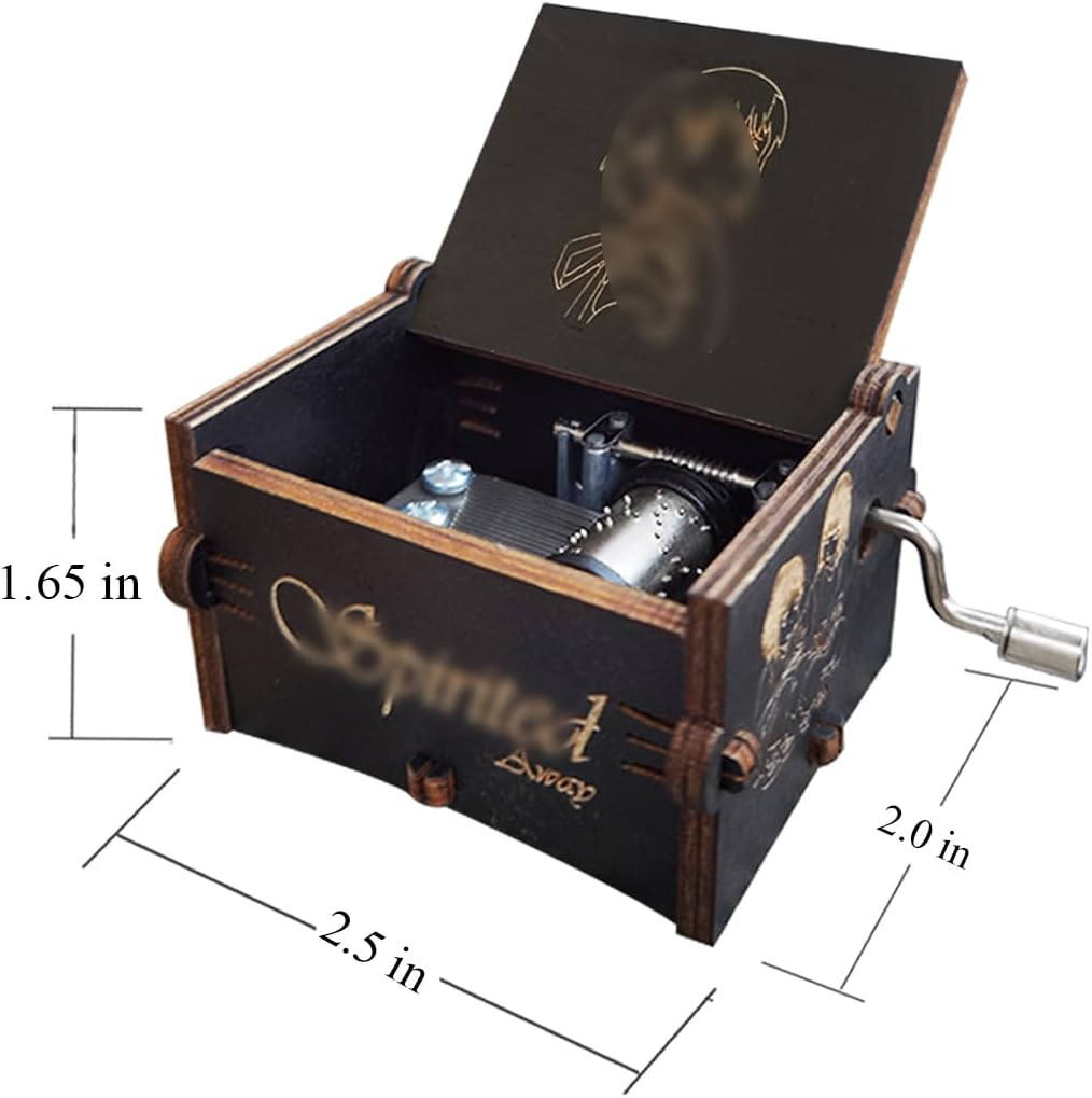 Bolunlun Spirited Away'S Music Box, Wooden Hand-Cranked Music Box, Wooden Toys for Anime Fans, Gifts for Girlfriends and Children, Valentine'S Day, Birthdays, Halloween and Christmas. image number 2