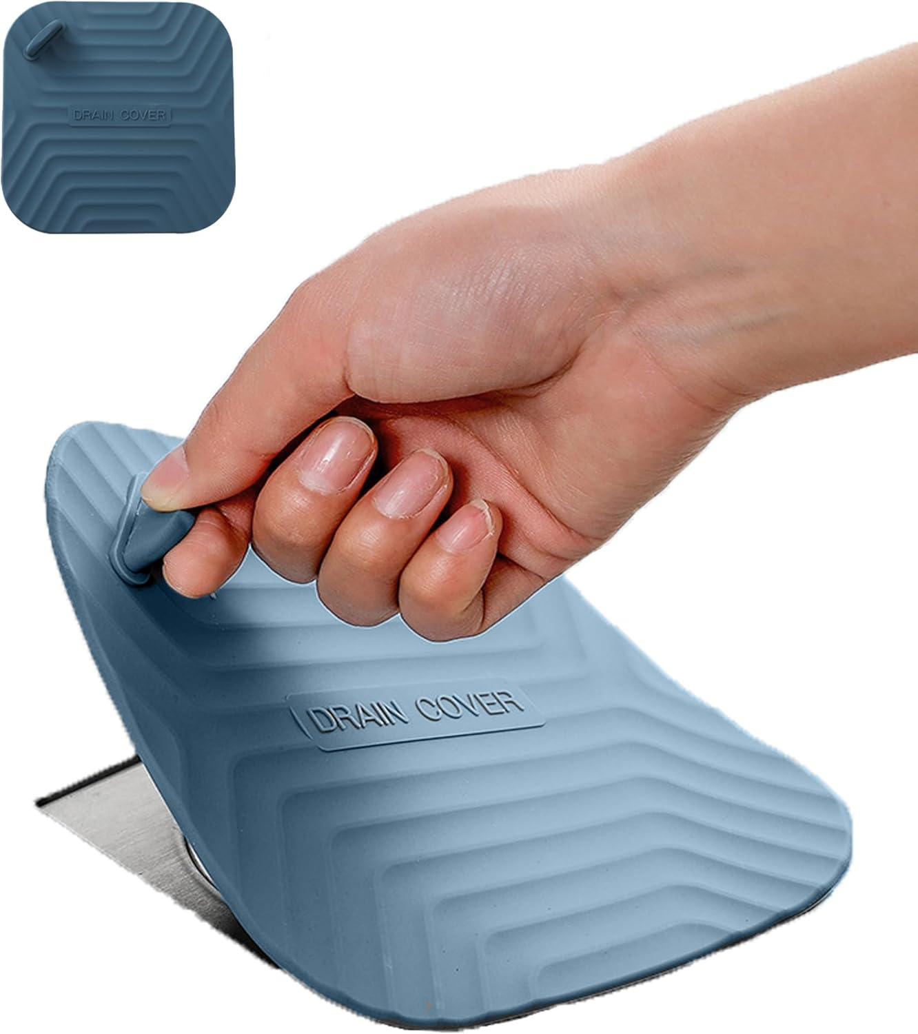 MAOYONG Shower Drain Cover Tub Stopper - Square Silicone Floor Drain Cover for Bathroom, Bathtub Stopper Drain Plug Cover, Kitchen Sink Drain Stopper 5.9 Inch Red 1PCS