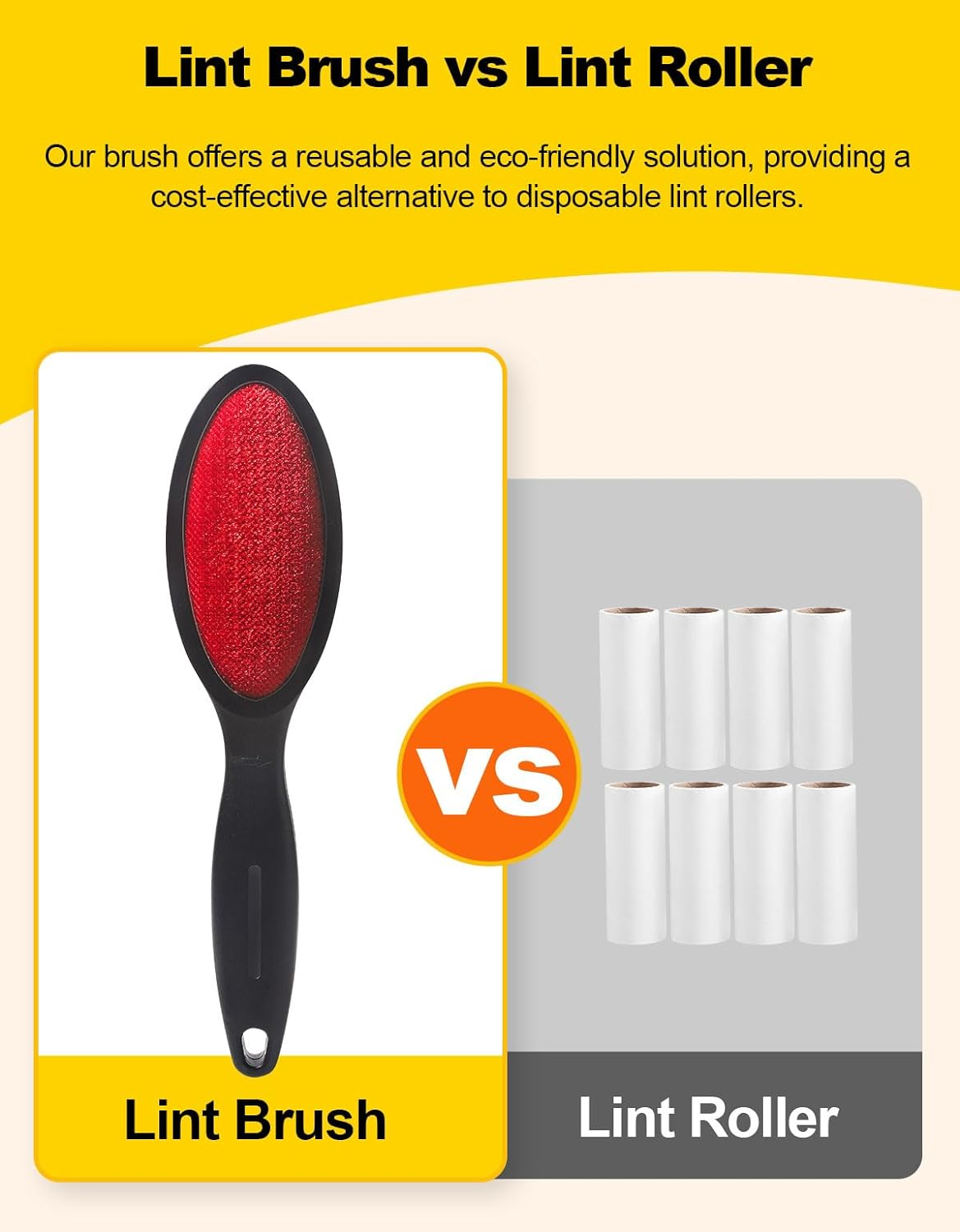 Lint Brush Lint Remover Lint Brushes for Clothes - Dual Sided Reusable Pet Hair Remover for Clothes Sheet Carpet Furniture Fabric - Set of 2 image number 5