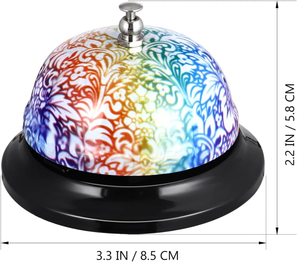 Meal Bell - Metal Service Bell for Restaurants and Home Use Loud Call for Elderly Assistance and Pet Training Multi-Color 3 35 X 3 15 X 2 28 Inches image number 2