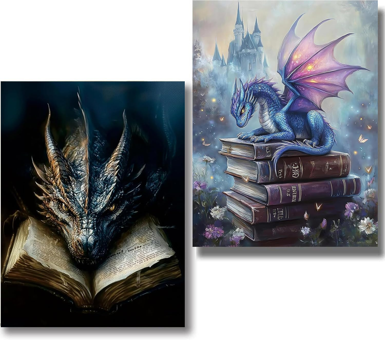 Clendo 5D Diamond Painting Kits for Adults - DIY Colorful Dragon Diamond Art Kits for Beginner Full Drill Cute Diamonds Painting Gem Art for Home Wall Decor 14X14Inch