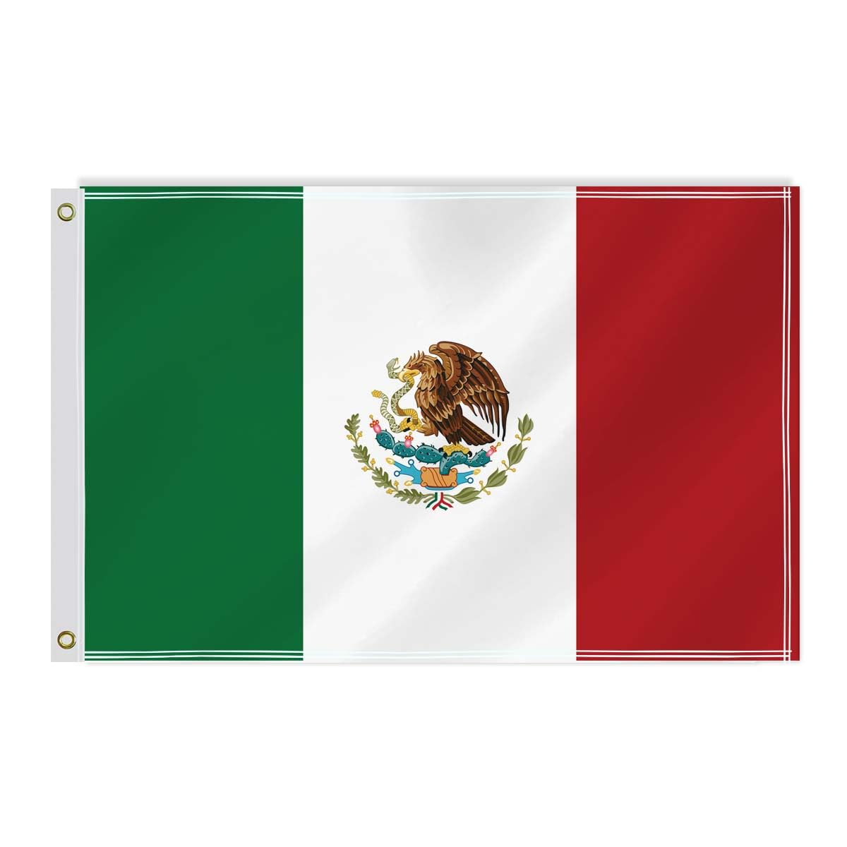 2&times;3 FT Mexico Flag,60&times;90 Medium Size Mexicans National Decor,Double Side Digital Printed 150D Polyester Banner with Canvas Header Brass Grommet