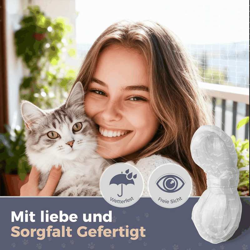 Cat Net for Balcony and Window, 4 X 3 M, Cat Protection Net, Transparent Balcony Net for Cats, Cat Net, No Drilling, Cat Net for Balcony with Poles image number 3