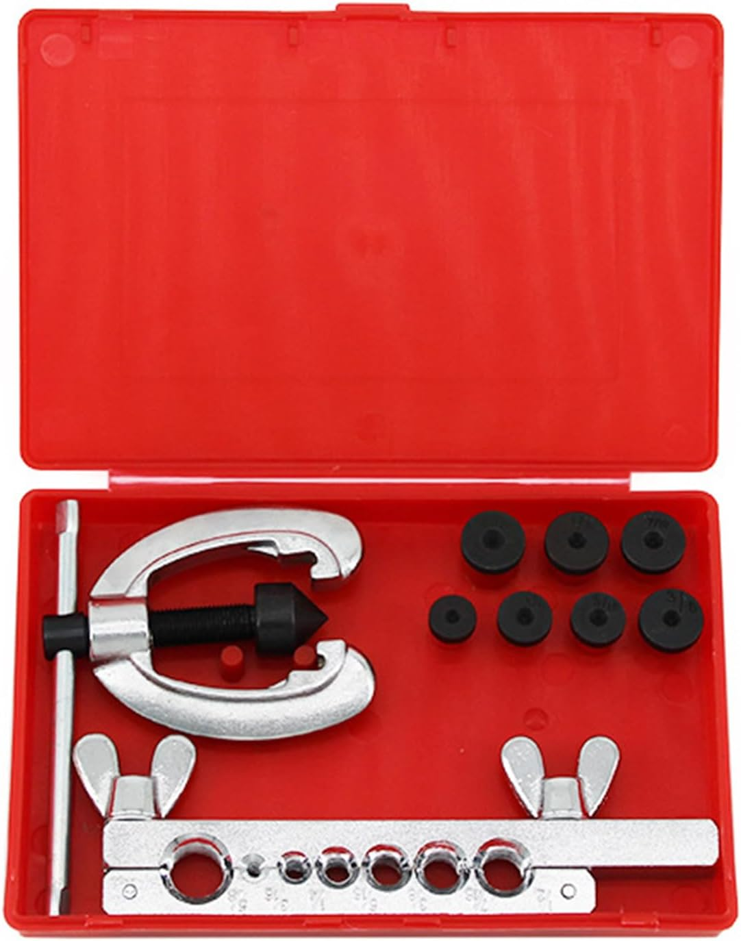 Maizoon Flaring Tools Set 7-Hole Bar 9Pcs Double Flaring for Copper Aluminum Soft Steel Brake Line and Brass Tubing with Storage Case for 3/16",1/4",5/16",3/8",7/16",1/2",5/8" O.D. Tubing Blue