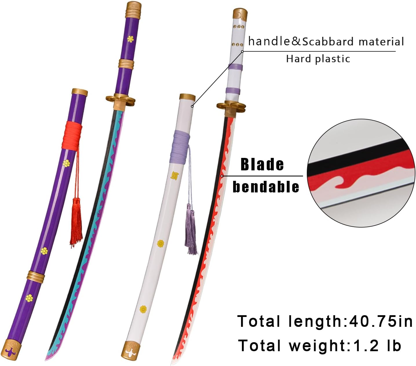 103Cm Roronoa Zoro 2 Piece Yama Enma Set with 2 Single Layers Display Stand and Two Hole Belt,For Cosplay,Collection,Display,Performance image number 2