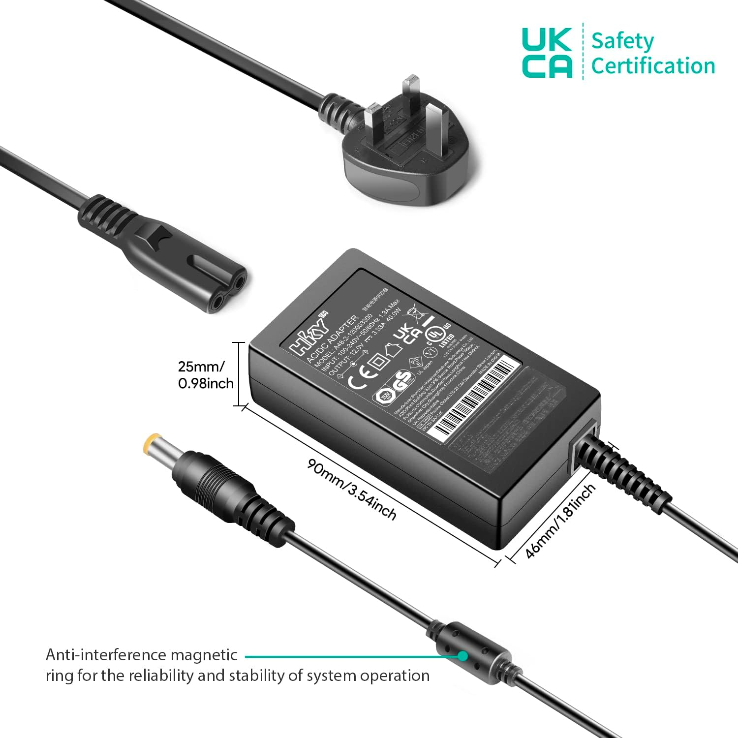 HKY 12V Power Cable Replacement Charger for Sony Playstation VR Virtual Reality Headset Sony PS4 Playstation 4 PSVR2 PSVR ADP-36NH a CUH-ZAC1 CUH-ZVR2 Power Supply Adapter image number 1