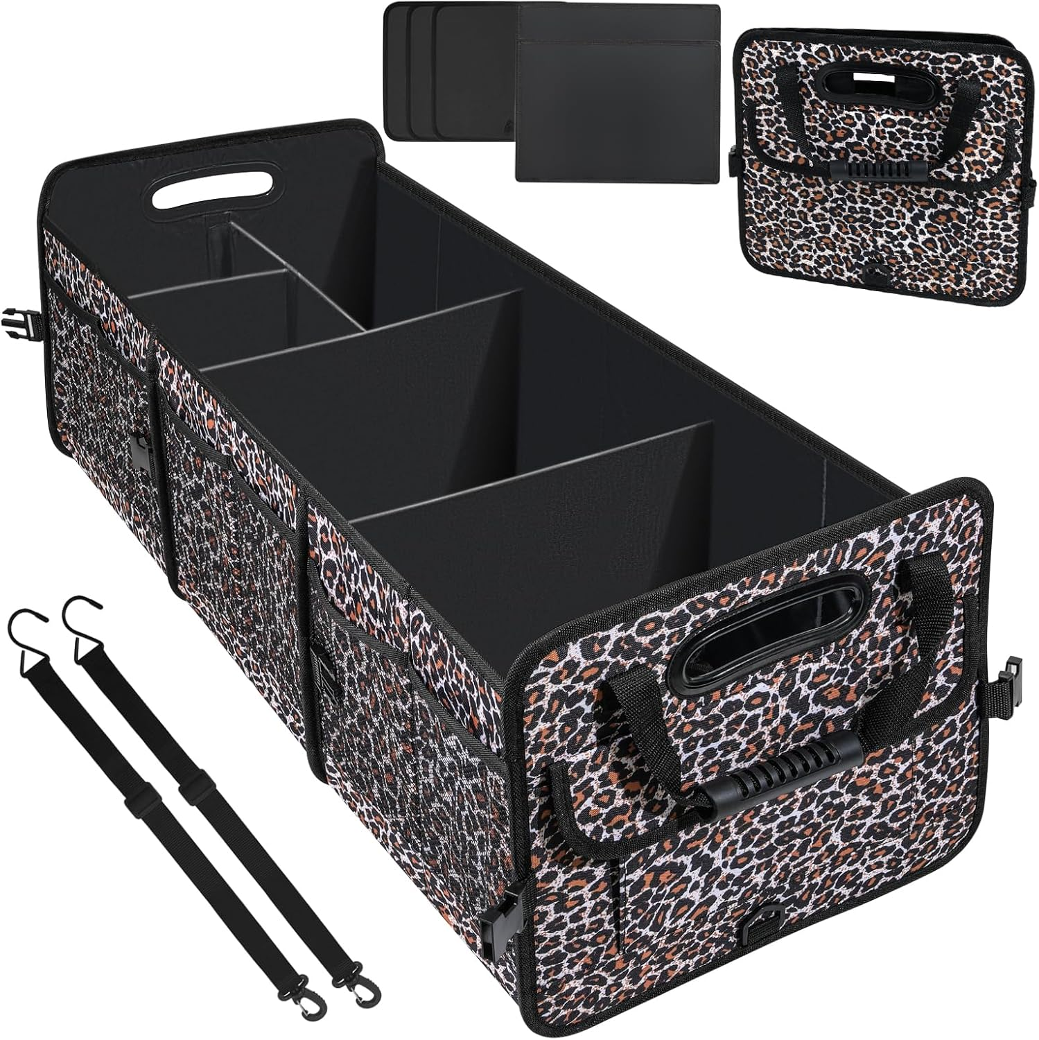Trunk Organizer for Car, Car Storage Organizer with Non-Slip Bottom Strips, 95L Large Capacity Cargo Organizer for Suv, Truck, Sedan, Waterproof Portable Car Organizers for Women Men