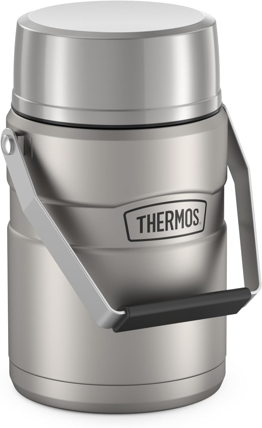 Thermos Stainless King Vacuum-Insulated Food Jar with 2 Storage Container Inserts, 47 Ounce, Matte Steel