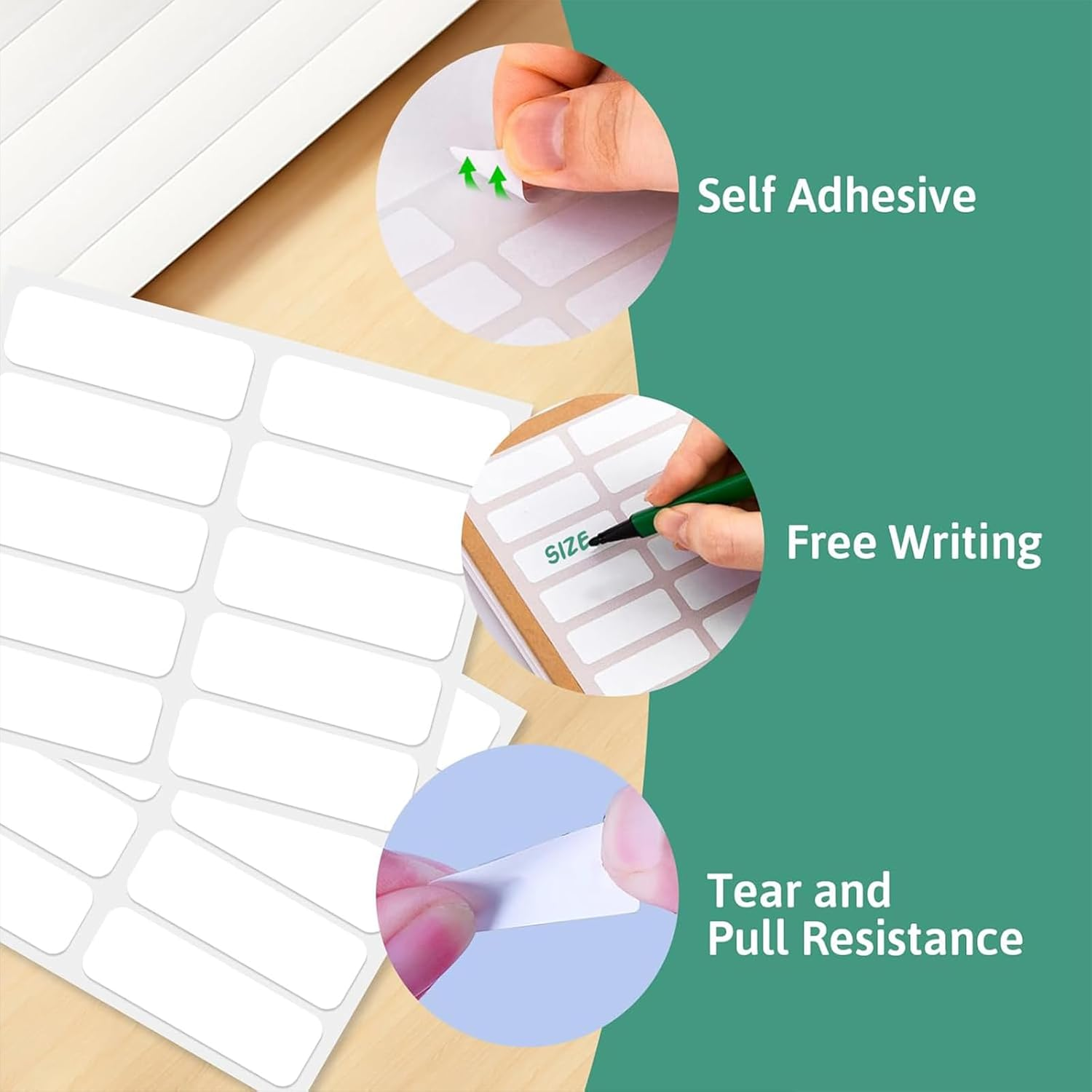 Name Labels for Clothes, 60Pcs No-Iron Clothes Labels Washable, Waterproof Stamps for Clothes, Fabrictags for Nursing Home School Name Tag Fabric Stickers(4.45 X1.27Cm/18X0.59Inch) image number 6