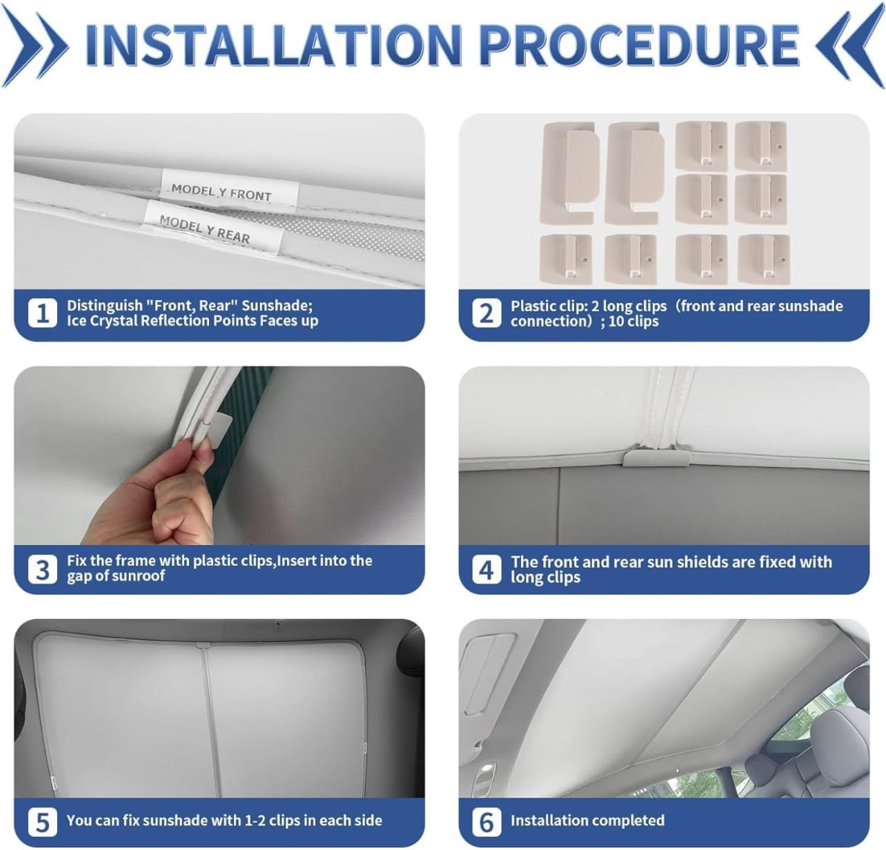 Tesla Model Y Accessory 2024 Australia Glass Roof Sunshade Windshield+ Front+Rear Topfit Shades in (Beige Color) UV Umbrella Sunroof for Tesla Model Y Accessories 2021-2024. image number 2