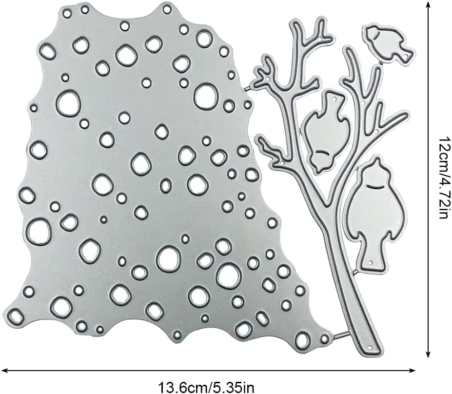 2 PCS Die Cuts for Card Making, AFUNTA Bird Tree Metal Die Cuts Bird Cutting Dies Supplies Embossing Stencils for DIY Scrapbook Album Decorative, Christmas Scrapbook Card Making image number 6