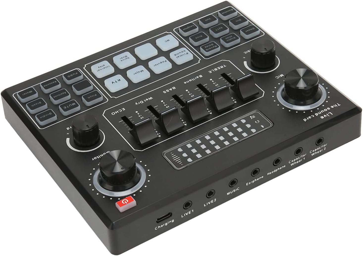 Live Sound Card Kit,Multiple Sound Effects Voice Changing Live Sound Card,For Phone, PC, Computer, Tablet, for PS4, For, External Mini Sound Mixer Board image number 4