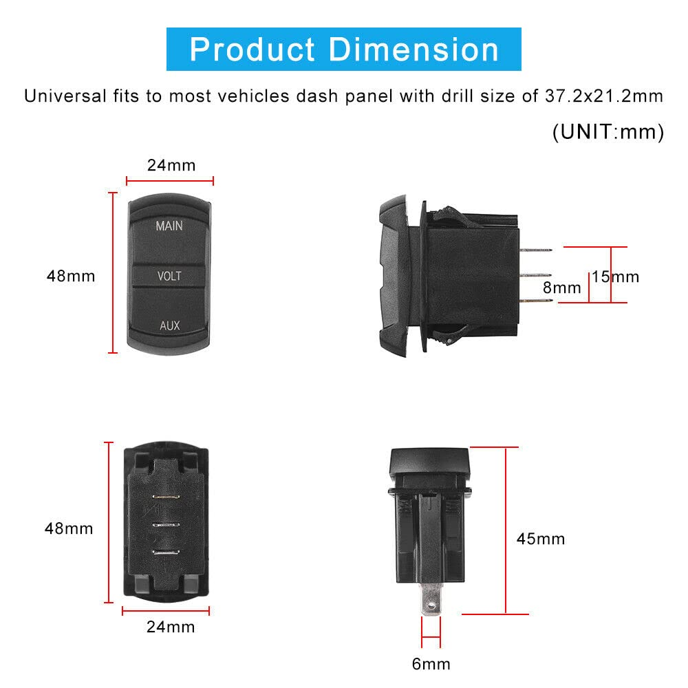 12V Volt Meter Dual Battery Monitor LED Digital Car Boat Voltage Marine Gauge AU image number 4