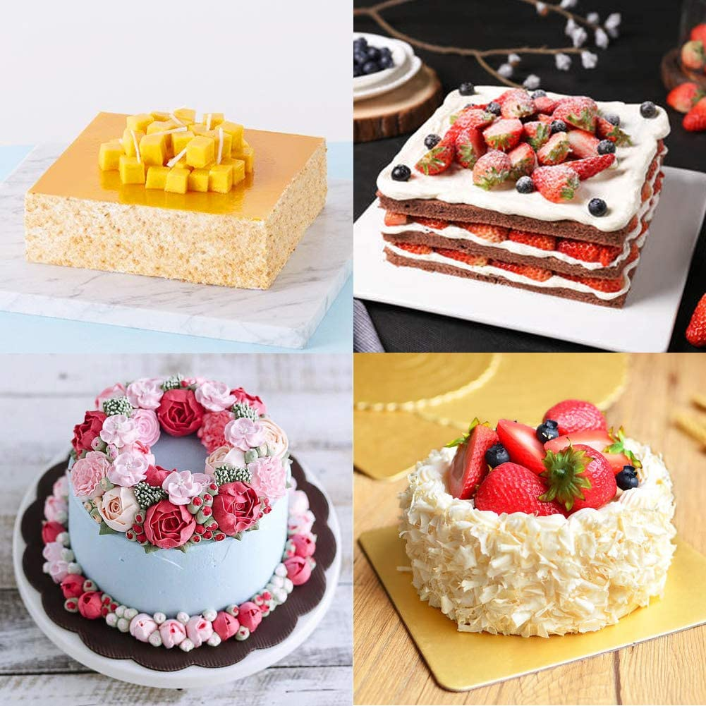 MANO 2 Pack Adjustable Cake Ring for Baking 6 to 12 Inch Stainless Steel Mousse Cake Molds Circle and Square Cake Decor Rings Bakeware Set Tool image number 2