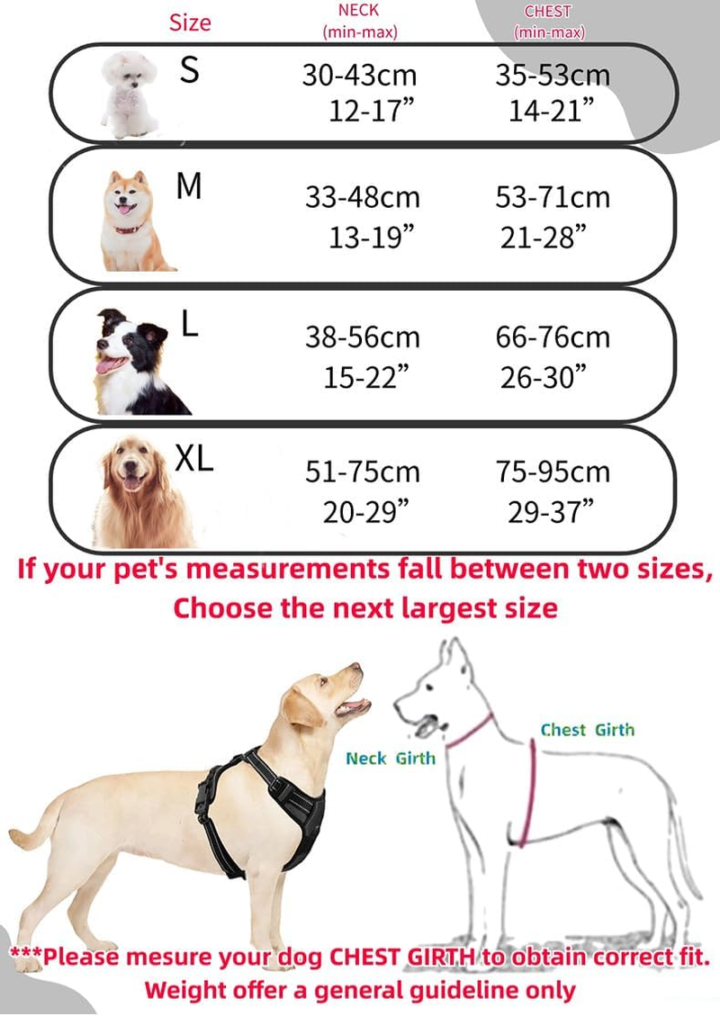 Dog Harness, No Pull Dog Harness and Lead Set for Small Medium Large Dogs No Choke Reflective Dog Harness with Front Clip Adjustable Soft Padded with (Black, Large) image number 4
