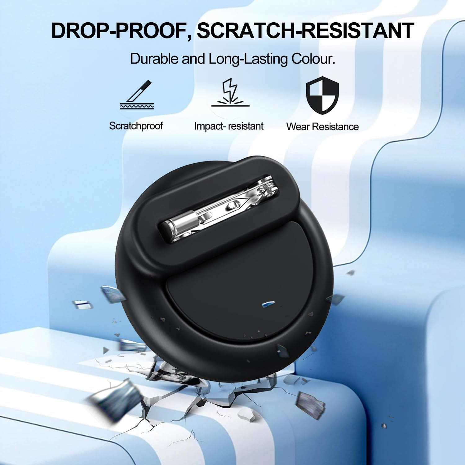 T Tersely【4 Pack】 Waterproof Holder for Airtag 2Nd/1St Generation (2026/2021), Silicone Case Holder with Invisible Pin, anti Lost, for Kids, Elderly, Luggage, Clothing (Black White Pink Green)