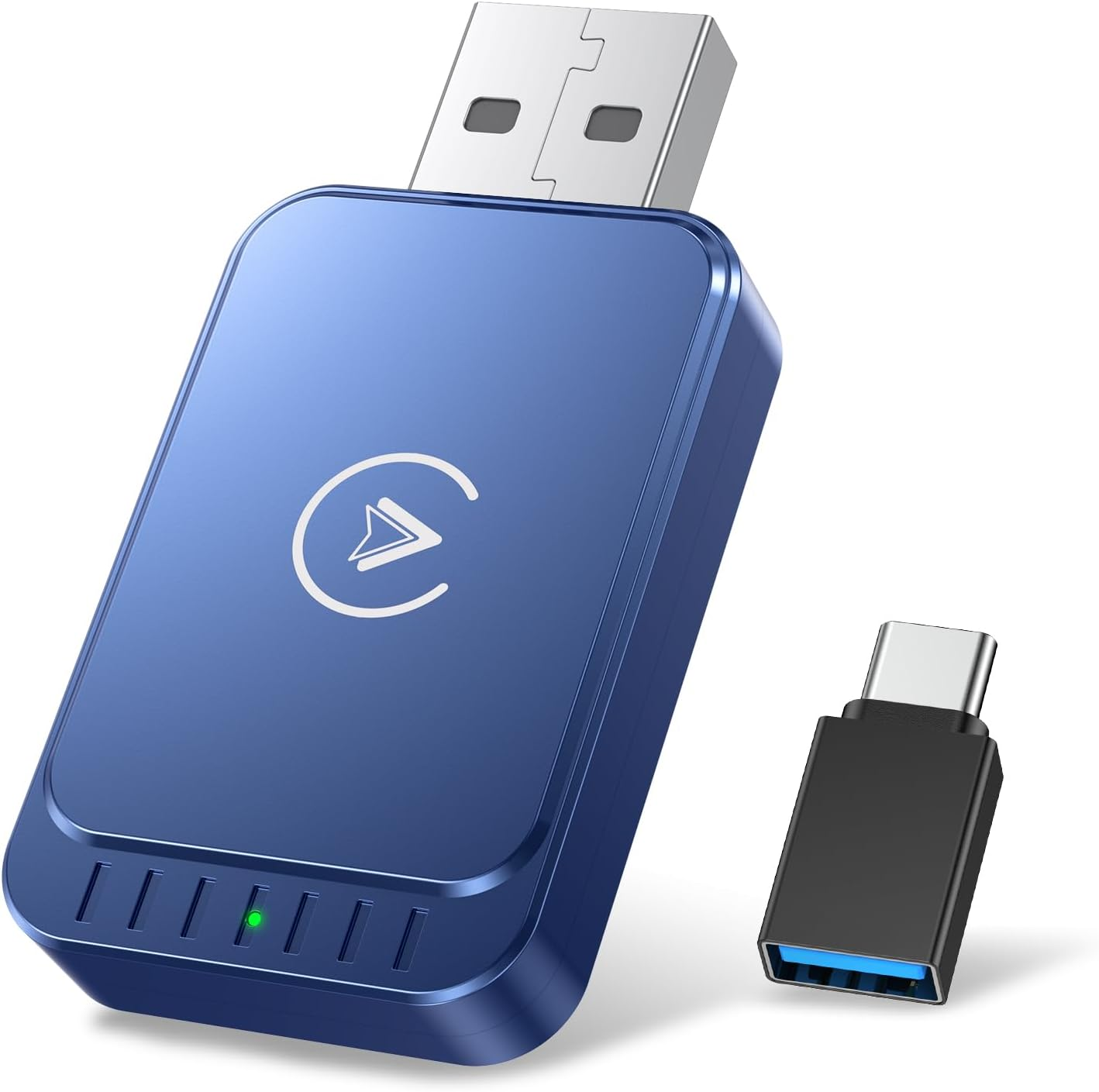 Auroralink Wireless Carplay Adapter & Android Auto Wireless Adapter 2-In-1 Fast & Stable Carplay Wireless Adapter Convert Wired to Wireless Car Play Adapter for Ios 10+/Android 11+ (Dark Blue) image number 2