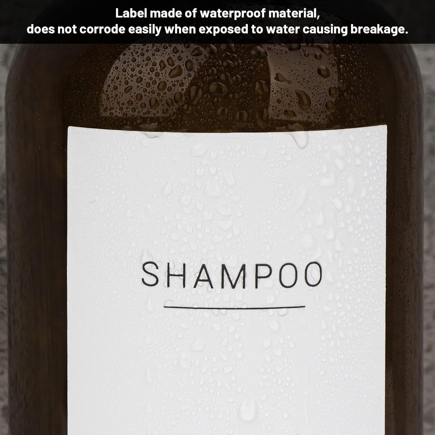 Waterproof Bathroom Labels, 22-Pack White Dispenser Stickers for Shampoo, Soap, Conditioner Bottles - Removable & Reusable image number 6