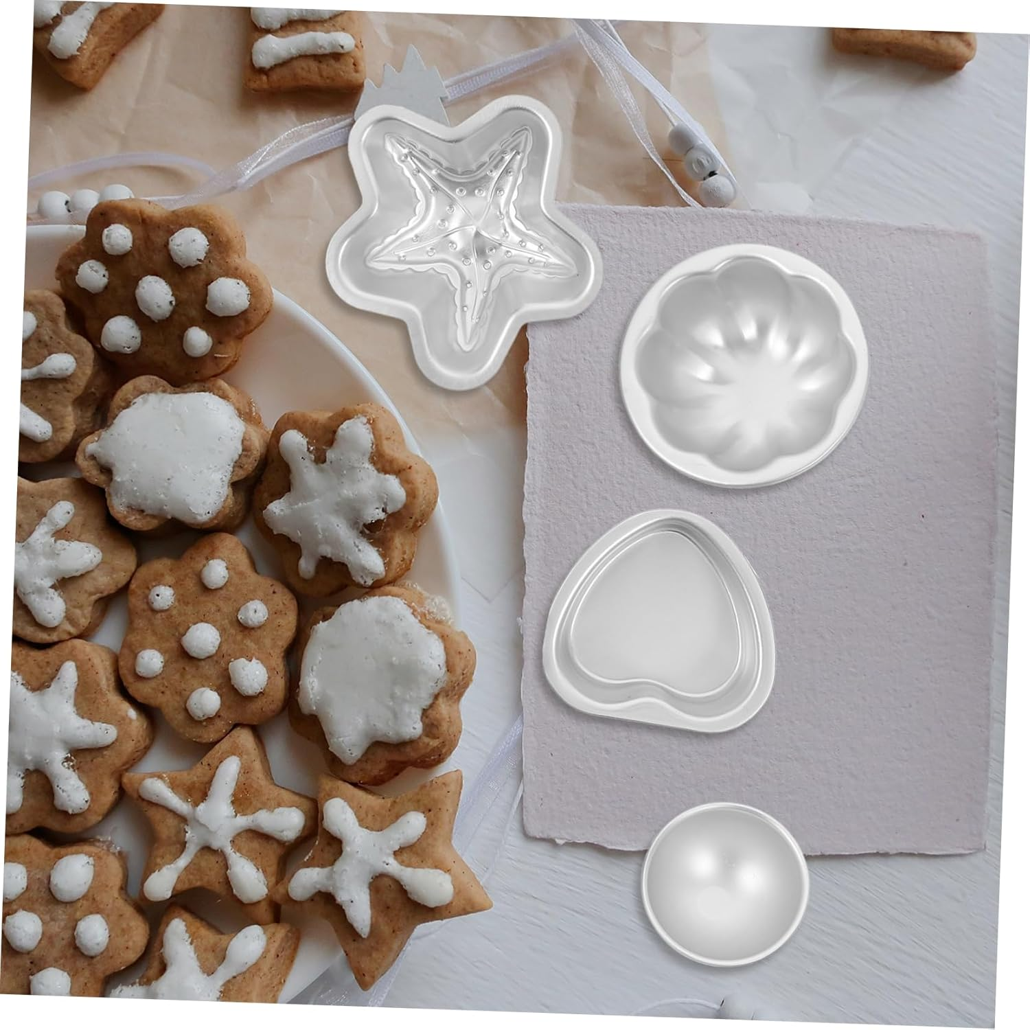 4Pairs Bath Soap Molds Reusable Molds for DIY Soap Making Bath Ball Shaping image number 6