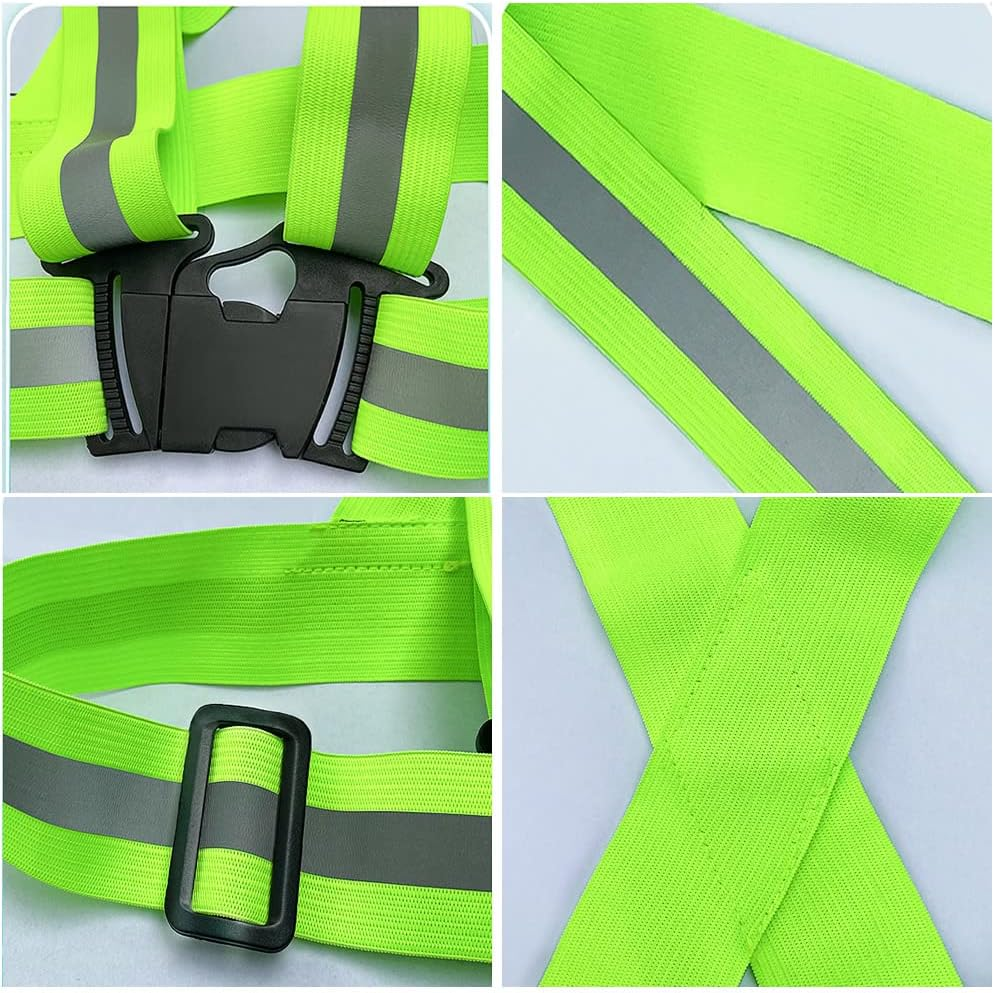 2Pcs Safety Reflective Vest Running Gear, Adjustable Lightweight 360&deg;High Visibility Work Signal Vest for Outdoor Walking, Jogging, Running, Cycling image number 3