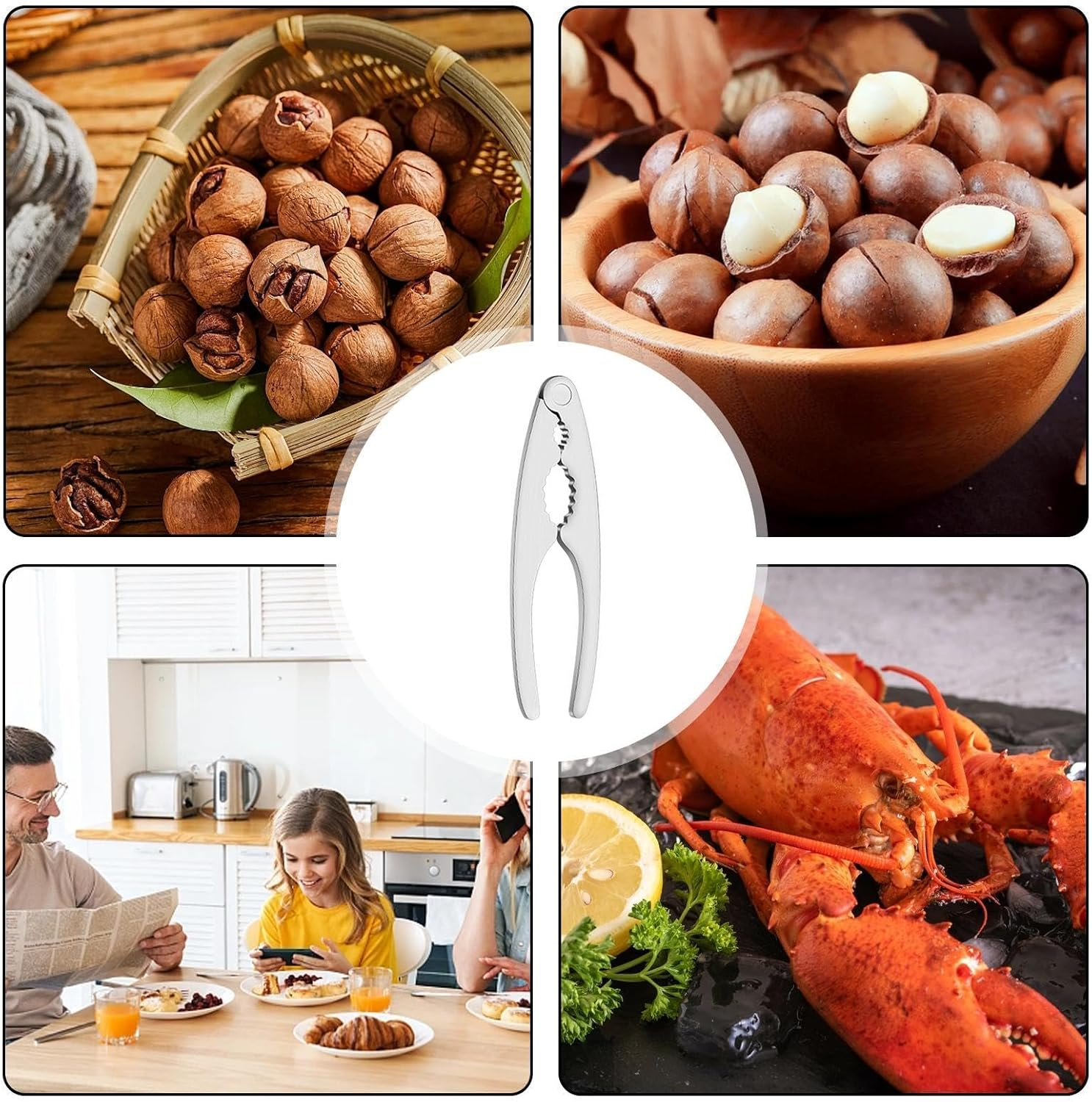 Crab Leg Cracker,Nut Cracker Crab Crackers Seafood Tools - Ergonomic Nut Cracker Anti-Slip Crab Legs Utensils for Kitchen Home Restaurant