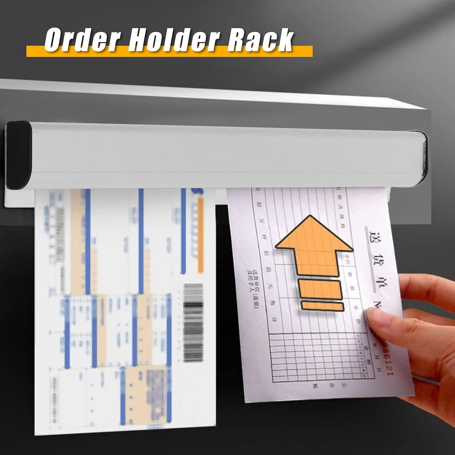 Check Rack, Foodservice Anodized Aluminum Slide Metalcraft Finish Ticket Display Rail Magnetic Note Bill Clip Desk Receipt Order Holder Tab Grabber for Restaurant Cafes Pubs Bars Picture Photo(30Cm)