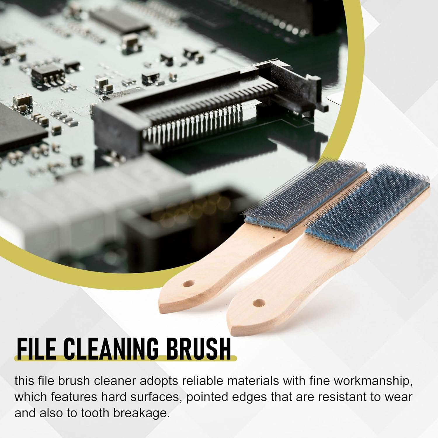 File Card Brush Steel Card File Brush Cleaner Remove Chip Metal Bits Cleaning 8.26 Inch Length, 2 Pieces