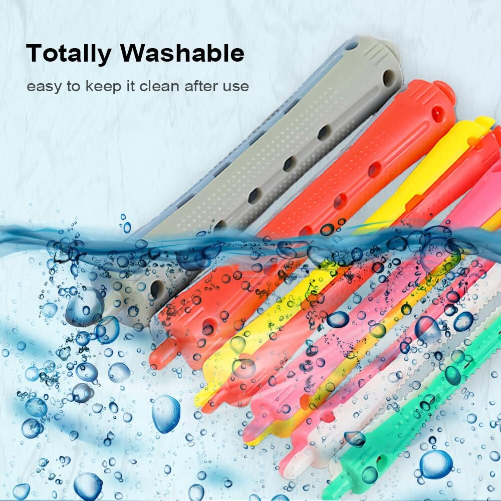 Xinyee 12 Pieces Perm Rods with Perm Rod Bands Cold Wave Rods Assorted Sizes Perming Curler DIY Hair Styling Beauty Salon Tools image number 6