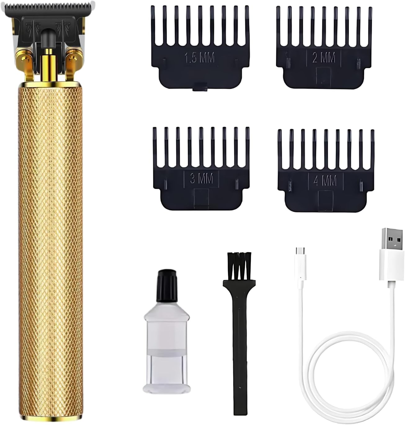 EZONEDEAL Hair Clippers Zero Gapped T-Blade Hair Trimmer Cordless Rechargeable Edgers Clippers Electric Beard Trimmer Shaver Hair Cutting Kit Gifts for Men (Gold) image number 2