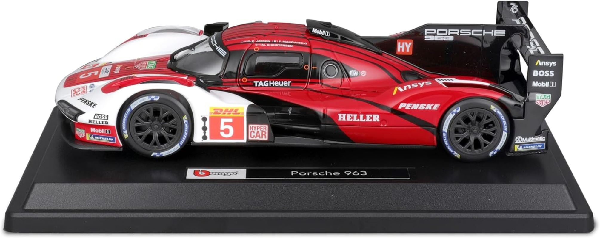 Bburago Porsche 963-2024: Discover the Metal Replica Racing, with Detailed Interior, Doors and Hood for Opening, Offers an Authentic Experience in 1:24 Scale image number 3