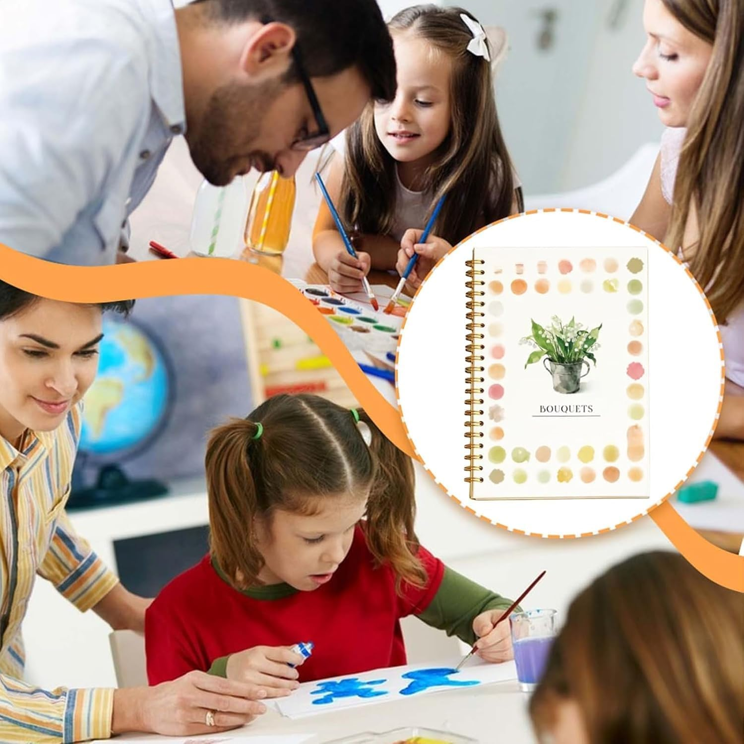 Water Colour Workbook for Adults&Beginners with 12-Color Paint Set and Brush - Premium Water Colour Painting Paper, Art Supplies Kit, Ideal Gift（Bouquets） - Garden image number 7