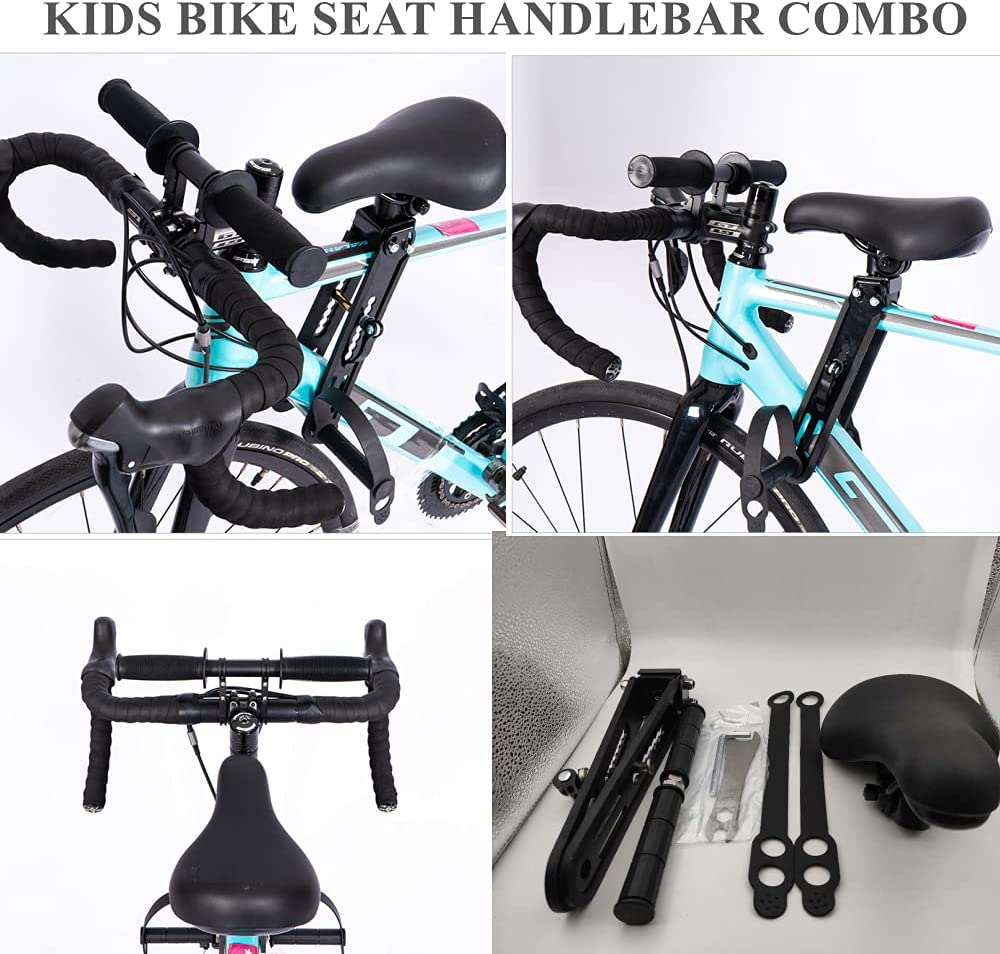Kids Bike Seat for Mountain Bikes, Bike Child Seat and Handlebar Accessory Combo Pack Baby Bike Seat Front Mounted, Detachable Bicycle Seat Bike Seat for Kids 2-5 Years image number 1