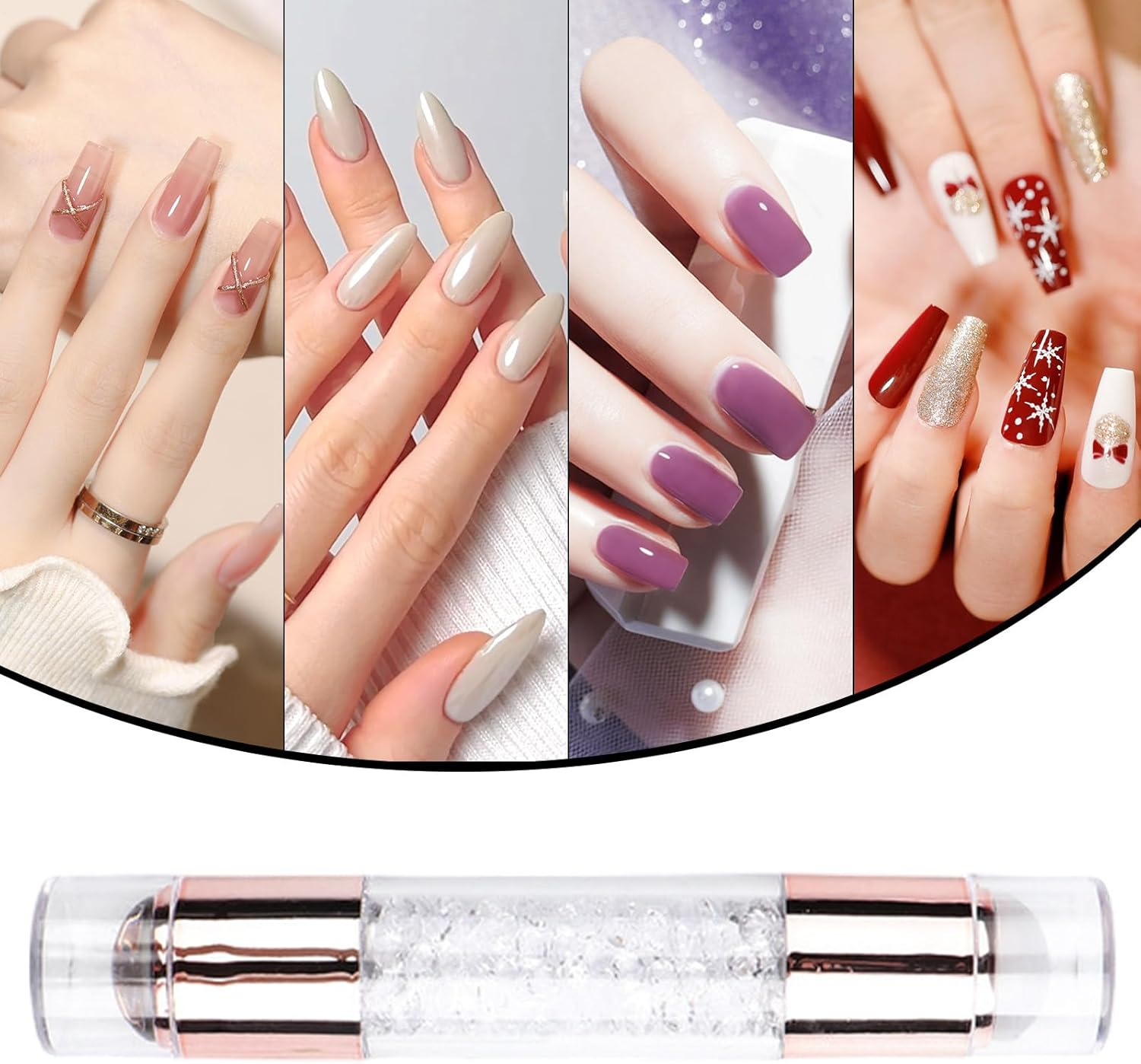 Nail Stamper Tool - Manicure Stamping Pens - Rhinestone Embellished Double Ended Stamping Pens for Women Nail Salon Manicure image number 4