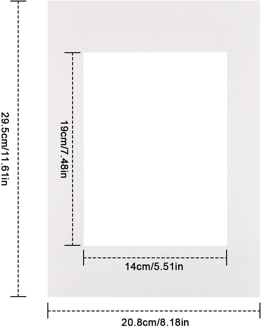 10Pcs Picture Mounts for Frames,11.5 X 8 Inch Photo Mounts Picture Matting,A4 White Frame Mat for 7.5 X 5.5 Inch Photo Image (White) image number 3