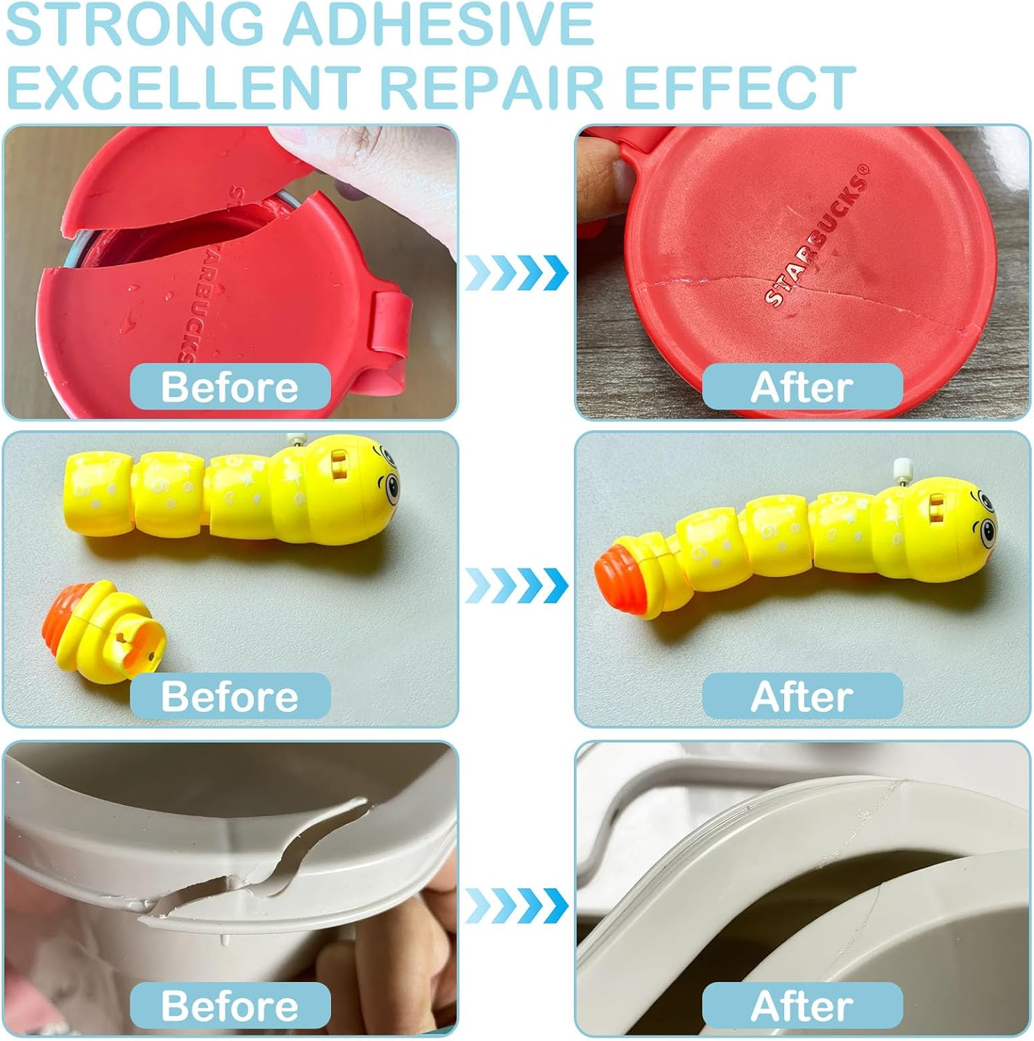 60G Plastic Glue, Super Glue for Plastic Repair, Heavy Duty Instant Adhesive - Waterproof, Heat-Resistant, Clear Adhesive for Toys, Car, ABS, PVC, DIY Kits, 3D Printing image number 6