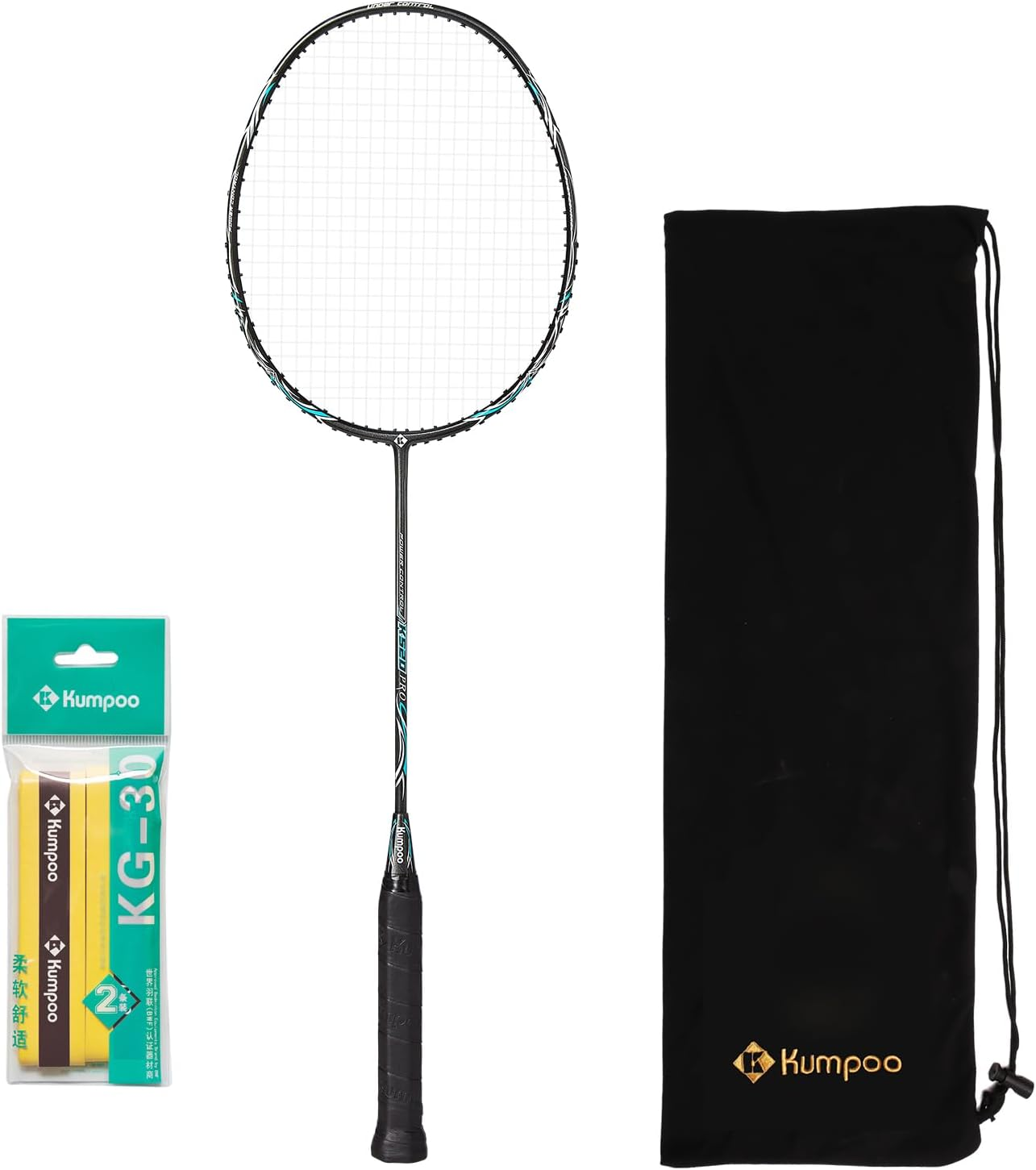 Professional Badminton Racket, Carbon Fiber Badminton Racket, High Tension String Lightweight Badminton Racquet with Badminton Racket Bag for Sports Training Game