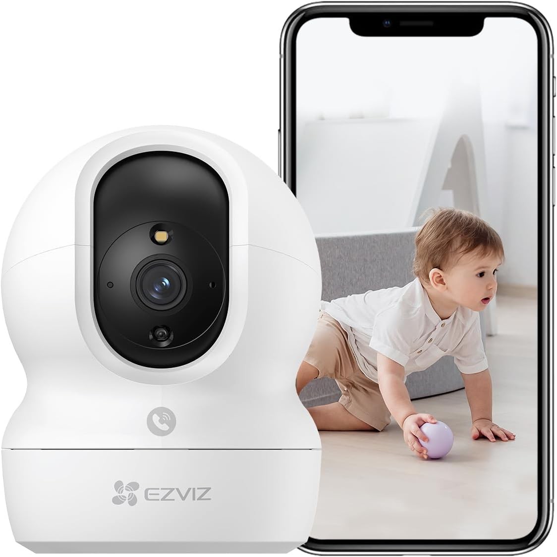 EZVIZ 2K+ Security Camera Indoor, Baby Monitor with Cry Detection, 360&deg; PTZ, Pet Camera, Color Night Vision, Auto Tracking, 2-Way Talk, 2.4G/5Ghz Wifi Camera, Compatible with Alexa (CP1 Pro 4MP) image number 4