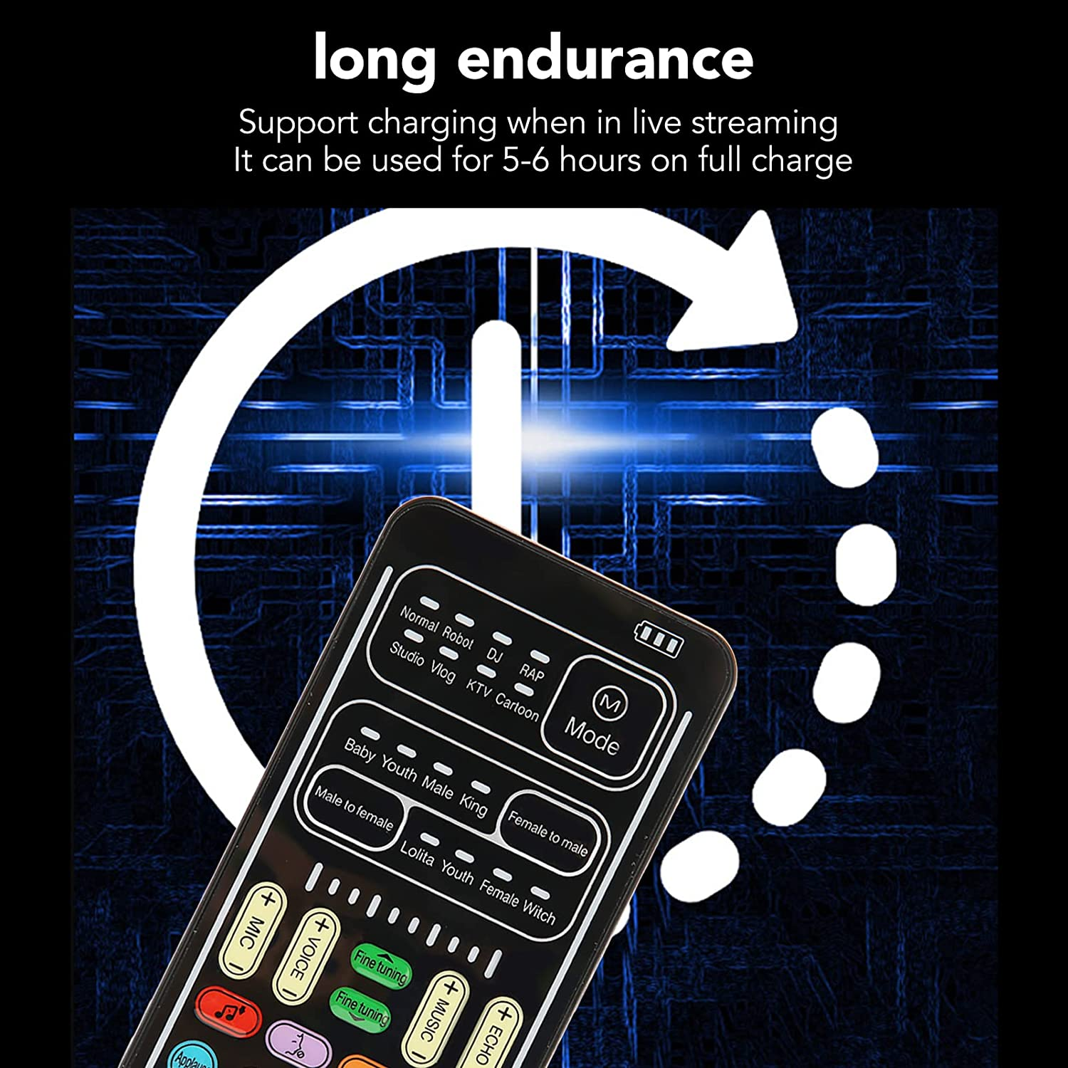 Voice Changer, Handheld Portable Voice Changer with Sound Multifunctional Effects Machine, Mini Voice Changer Device, Audio Mixer for Phone, Computer, Tablet, Ios, Android (I9 English Edition) image number 1