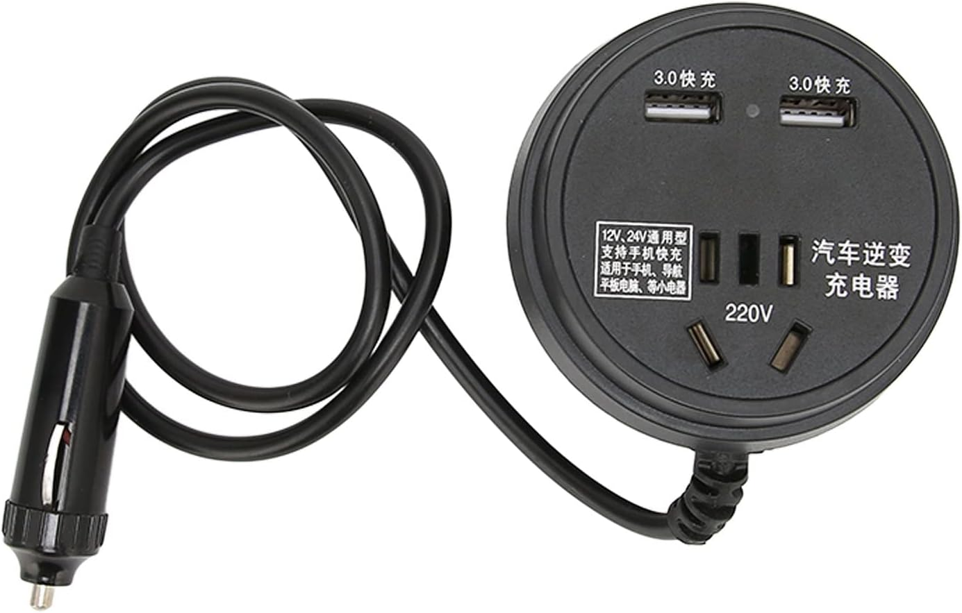 150W Car Power Inverter, DC 12-24V to AC - Converter 2 USB Port Power Supply Safe Charging for Laptop, Smartphone image number 1