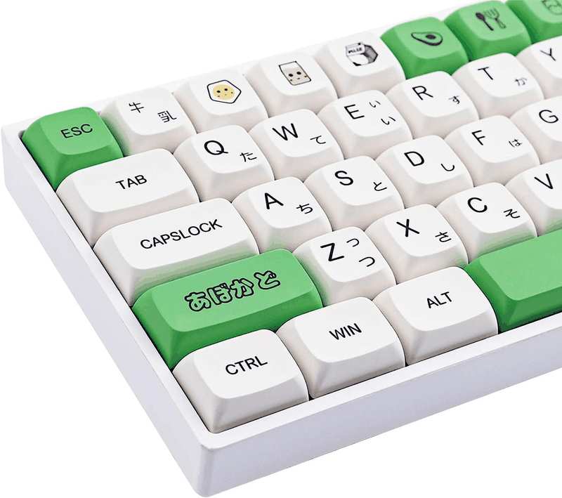 Hyekit PBT Keycaps 137 Keys XDA Profile, Dye-Sublimation Japanese Avocado Design, Cherry Gateron MX Switches Mechanical Keyboards