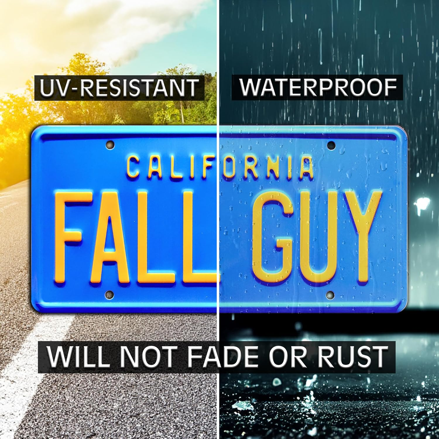 Celebrity Machines Fall Guy | Colt Seavers' GMC Pickup Truck | Fall Guy | Metal Stamped Vanity Prop License Plate image number 4