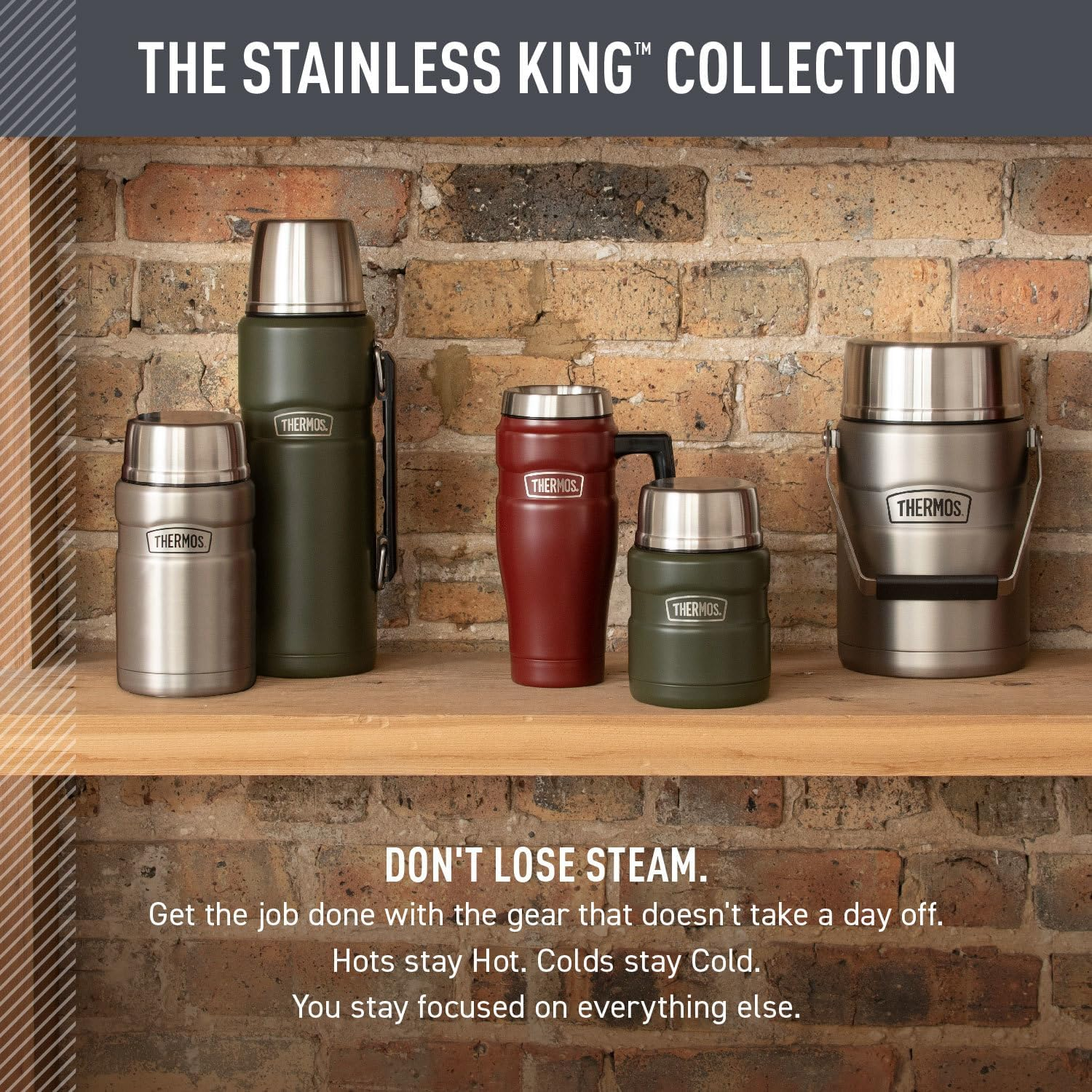 Thermos Stainless King Vacuum-Insulated Food Jar with 2 Storage Container Inserts, 47 Ounce, Matte Steel - Matte Stainless Steel image number 4