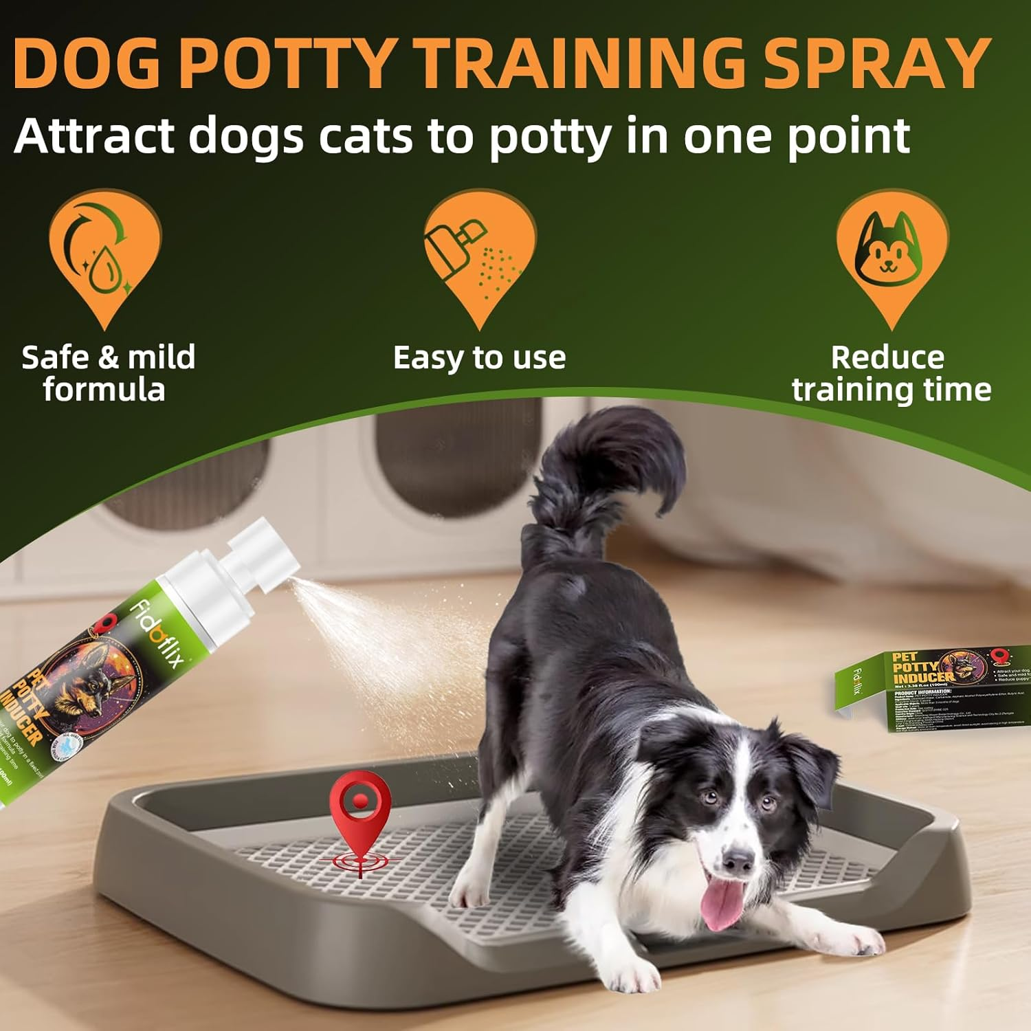 Dog Potty Training Spray,Pee Here Spray for Dogs Cats Indoor & Outdoor,Spray to Train Your Dog to Defecate in One Place,Correct the Dog'S Cat'S Bad Defecation Behavior image number 5