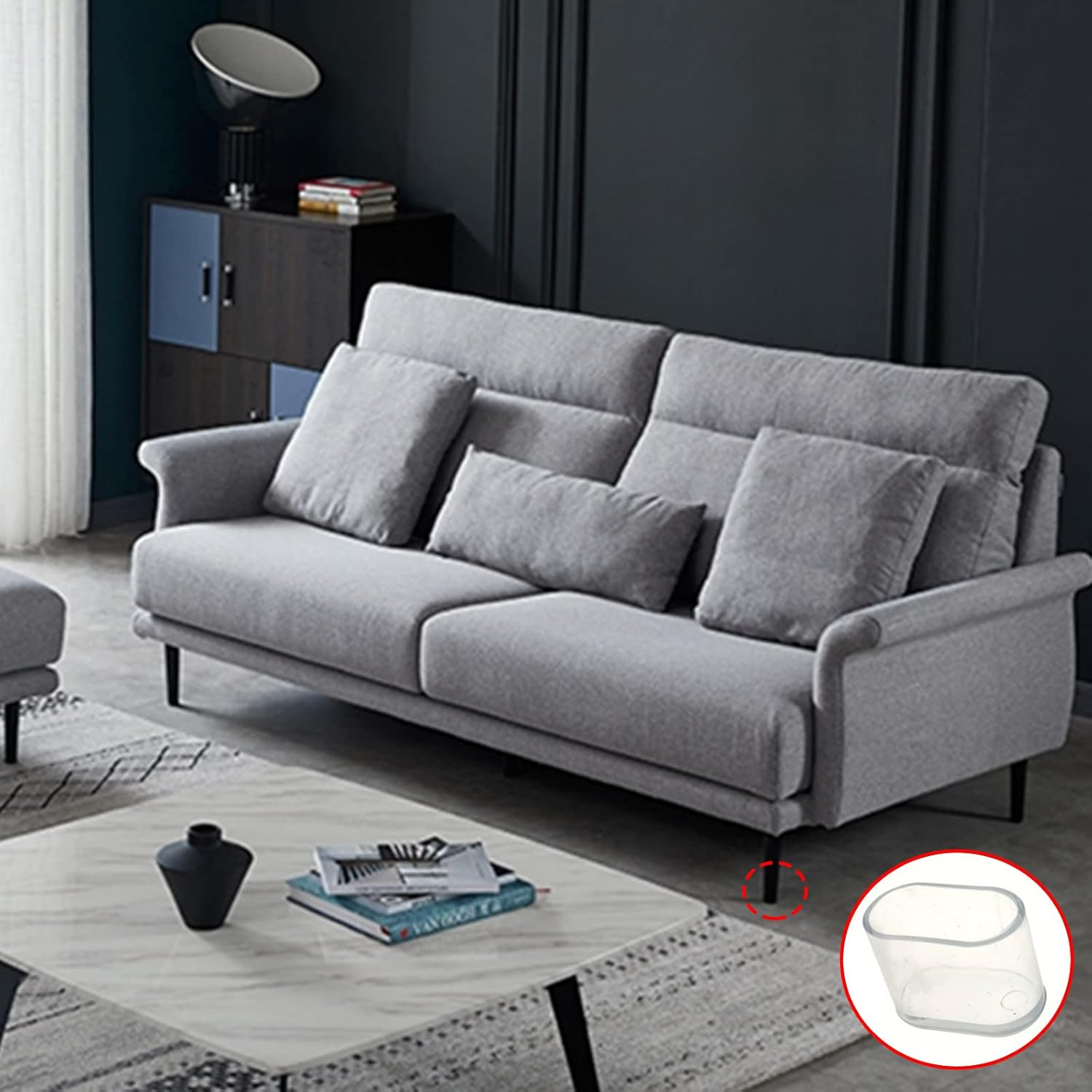 12Pcs Oval Outdoor Chair Leg Caps, Plastic Chair Legs Cover Floor Protectors, 16X34 Mm Chairs Tables Leg Furniture Feet Covers for Hardwood Floors and Outdoor Patio Set image number 4